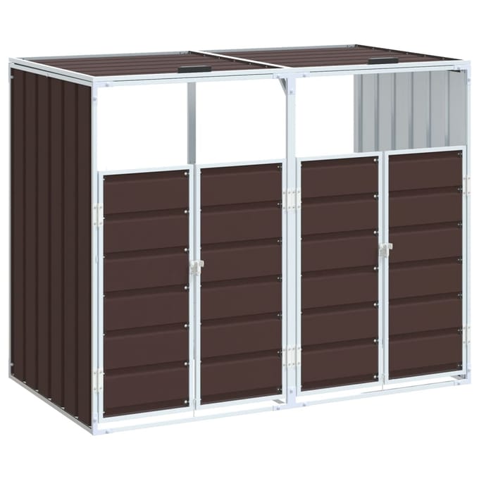 vidaXL - Containerberging - voor - 2 - containers - 144x81x113 - cm - staal - bruin