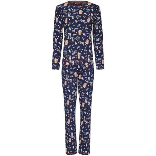 Pastunette Warme pyjama interlock popcorn Robin Blauw vrouw 36