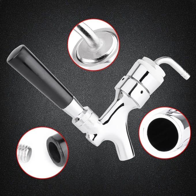 Biertapkraan Tap Schacht Met Elleboog 125  X316   Messing Buis white