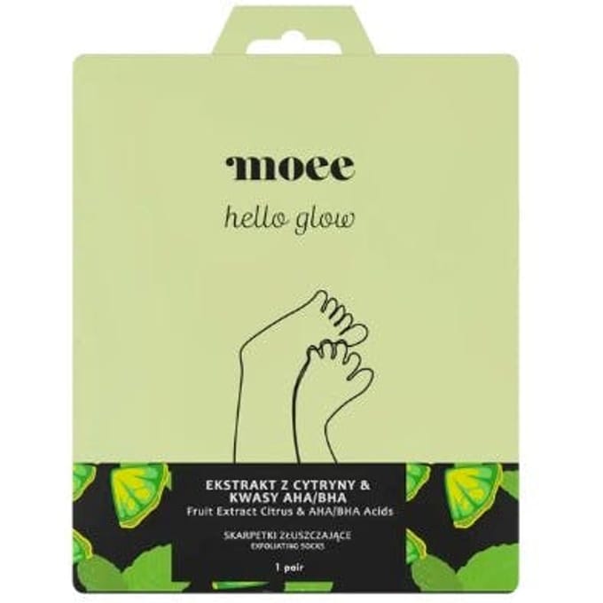 moee Hello Glow Fruit Extract Citrus &amp; Acids AHA BHA Exfoliating Socks 1 st