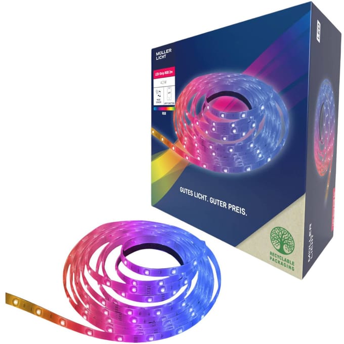 Müller-Licht LED strip Smart RGB, lengte 2 m, muzieksensor, USB, Tuya