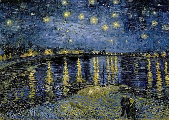 Poster Sterrennacht boven de Rhône – van Gogh – Large 50x70 cm – Postimpressionisme – ‘Starry night’