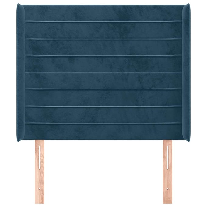 vidaXL - Hoofdbord - met - randen - 83x16x118/128 - cm - fluweel - blauw