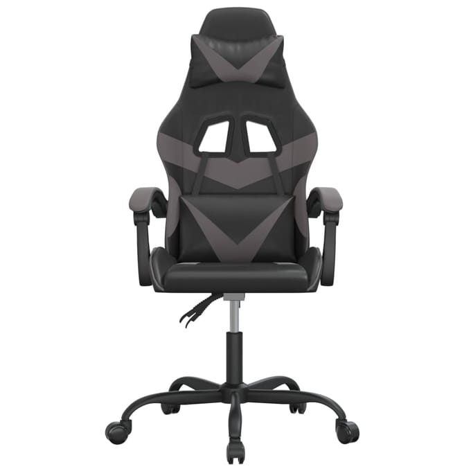 vidaXL - Gamestoel - kunstleer - zwart - en - grijs