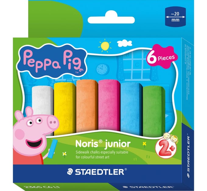 Staedtler Noris junior stoepkrijt - set 6 Peppa Knutselen