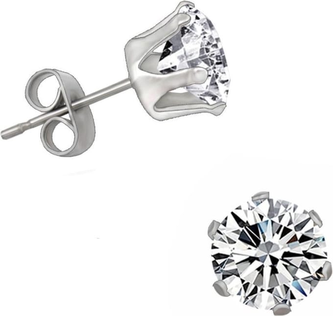 Fako Bijoux® - Oorbellen - Steker - Stainless Steel - Zirkoon - 7mm