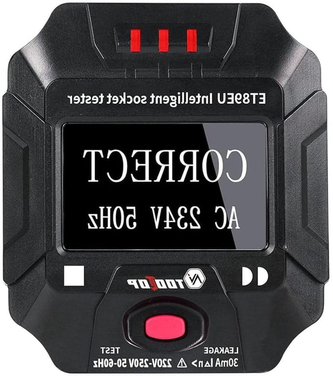 Stekkertester Digital - Wandschakelaarzoeker - Stopcontacten Controleren - Smart Display - EU Plug - Zwart