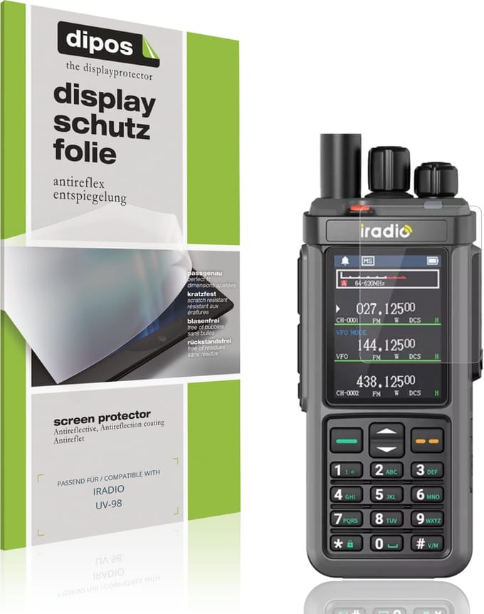 dipos – 4x Matte Beschermfolie geschikt voor IRADIO UV-98 | Krasbestendige & antireflecterende Screenprotector Ultra-Thin