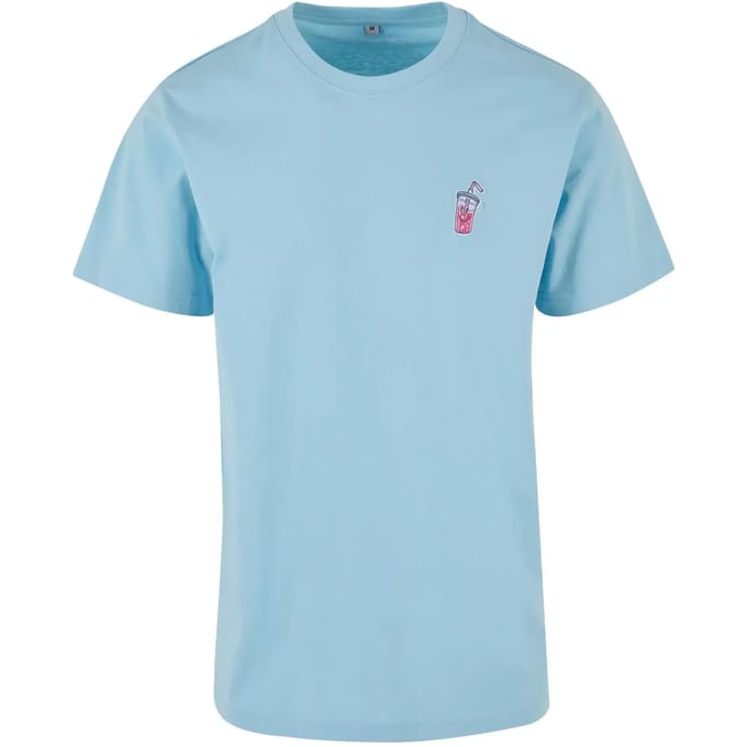 Mister Tee - Good Vibes Drink EMB Heren Tshirt - S - Blauw