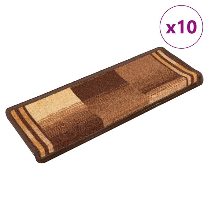 vidaXL - Trapmatten - zelfklevend - 10 - st - 65x21x4 - cm - bruin