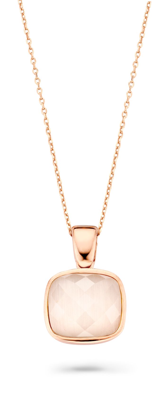 Orphelia ZH-7198/CR - CHAIN WITH PENDANT SQUARE plated - 925 silver - cubic zirkonia - 45 cm
