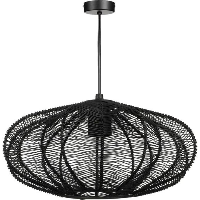 Mica Decorations Kanti Hanglamp - H17 cm x Ø31 cm - Metaal - Zwart