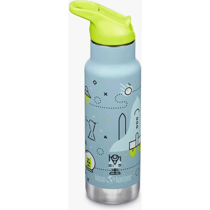 Klean Kanteen Kid Kanteen Classic Insulated 355ml - Flip Sport Cap Launch Plan- drinkfles kids - met RVS rietje