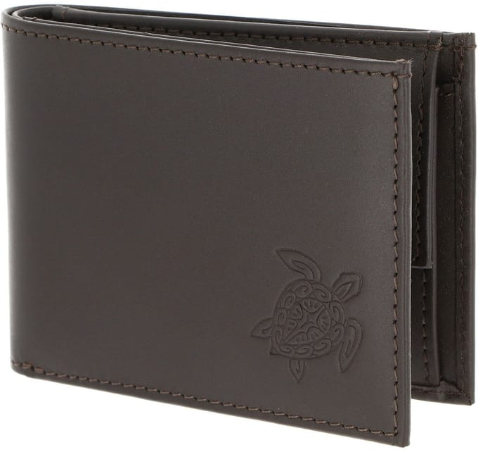 oxmox Leren portemonnee Leather RFID Protect Pocketbörse Turtle 2.0 Embossed Brown donkerbruin