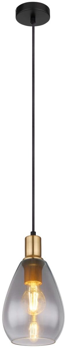 Globo - hanglamp - FANNI - zwart - glas - Ø 15cm - E27 - 15563H