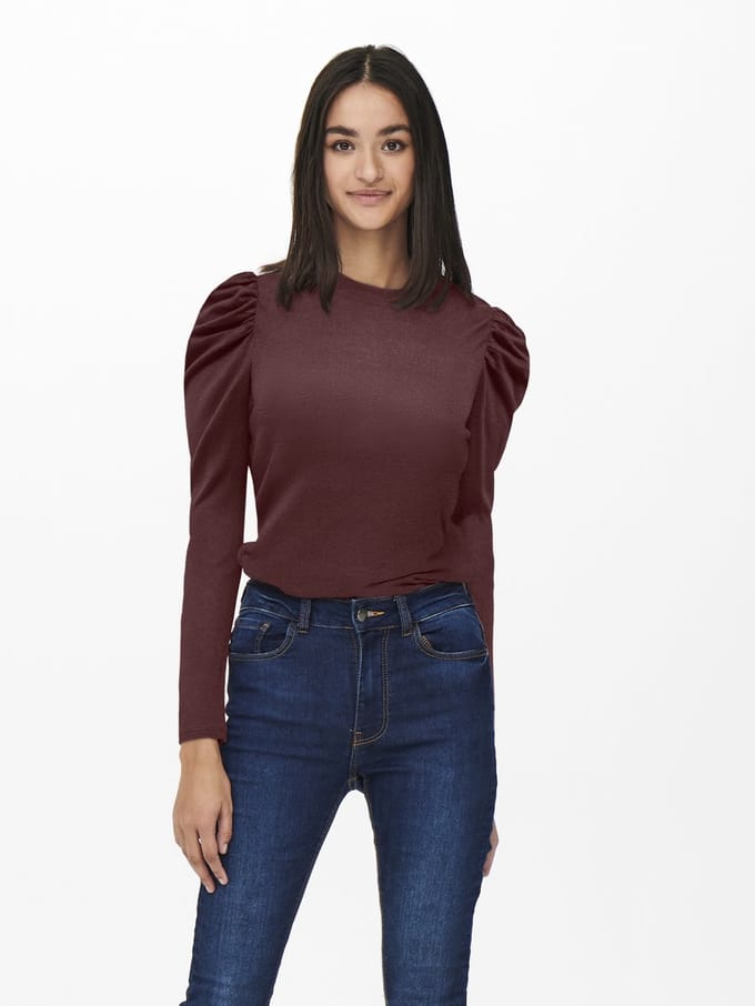 JDY - JDYTONSY L/S PUFF SLEEVE TOP JRS DIA - Dames - Blouses
