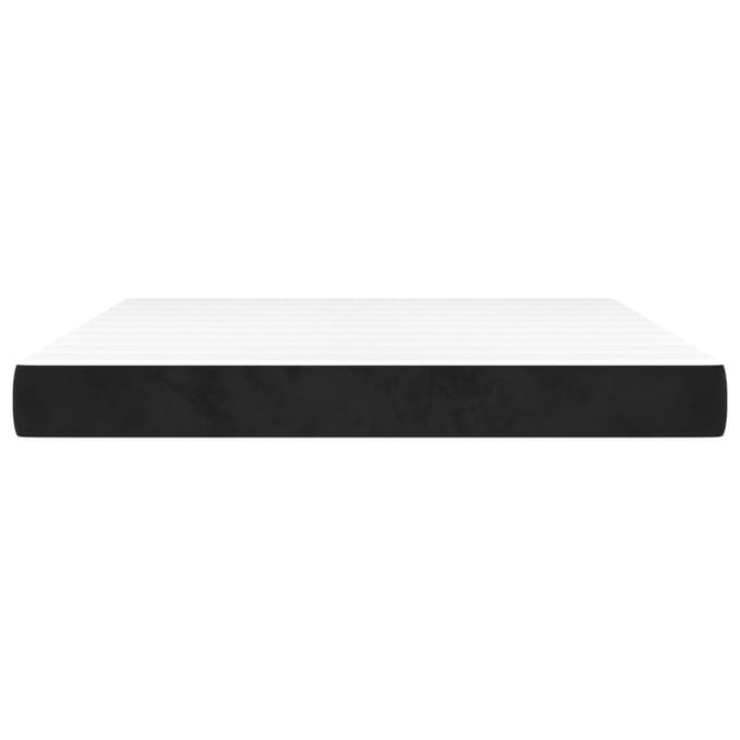 vidaXL - Pocketveringmatras - medium - 160x200x20 - cm - fluweel - zwart
