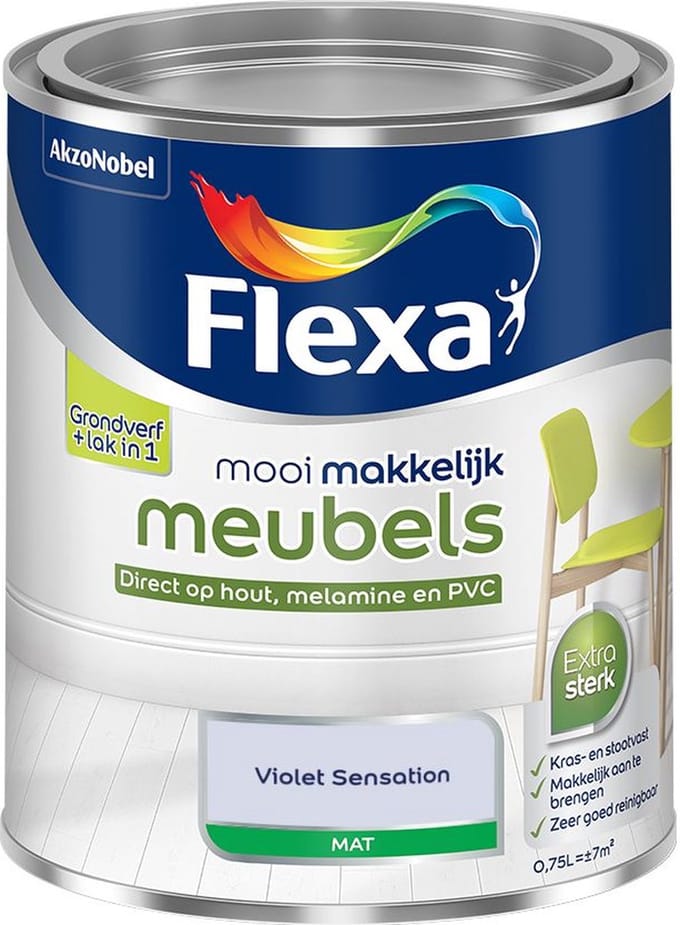 Flexa - Mooi Makkelijk Meubels Mat - Violet Sensation - Mengverf - 750 Ml