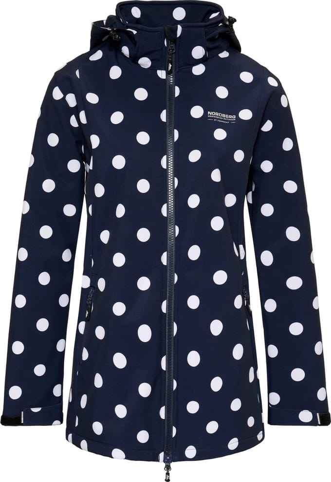 Nordberg Polka Dots Softshell Outdoorjas - Dames - Navy - Maat S