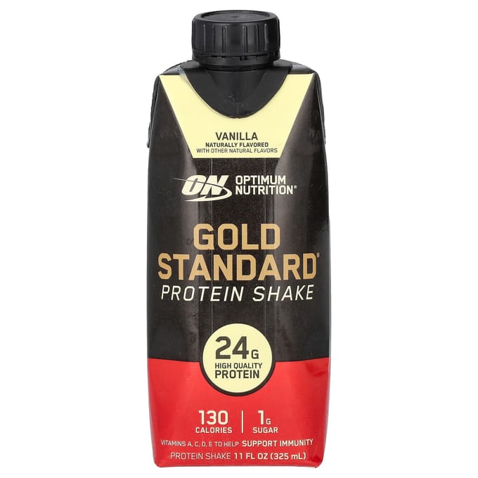 Optimum Nutrition, Gold Standard Eiwitshake, Vanille, 4 Verpakkingen, 11 fl oz (325 ml) Elk