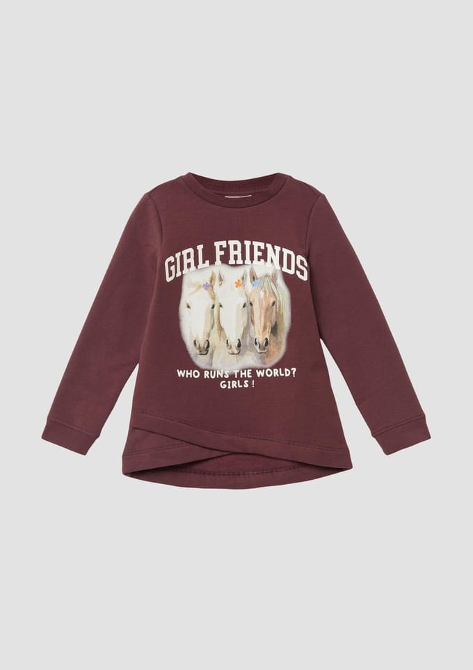 Sweatshirt met overlappend zoom en verlengde rug - geborsteld binnenin meisje s.Oliver