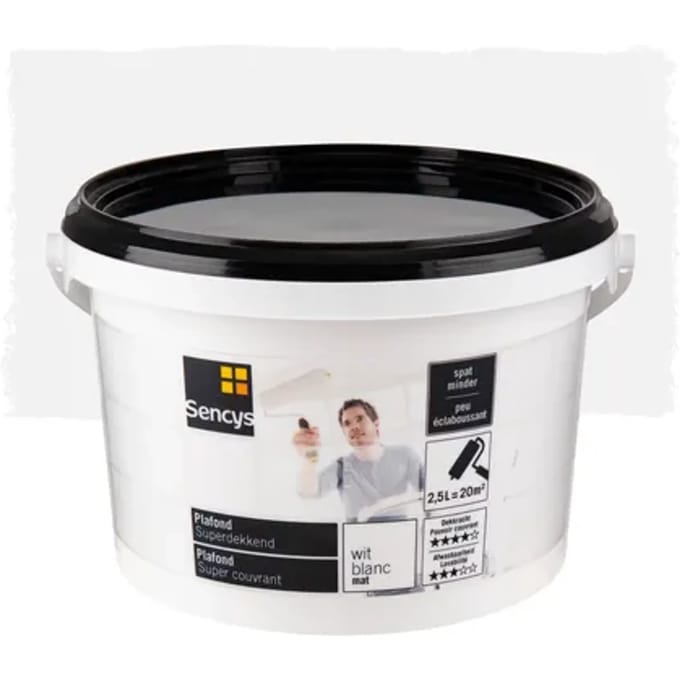 Sencys Plafond Verf - Mat - Wit - 2,5l