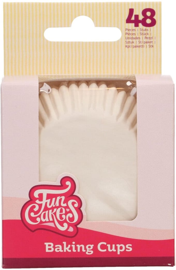FunCakes Baking Cups - Wit - 48 Stuks - Cupcake Vormpjes Papier
