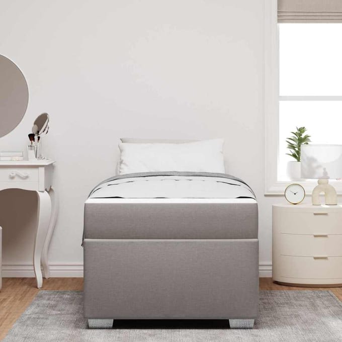 vidaXL - Bedframe - Taupe - 100 - x - 200 - cm - Stof