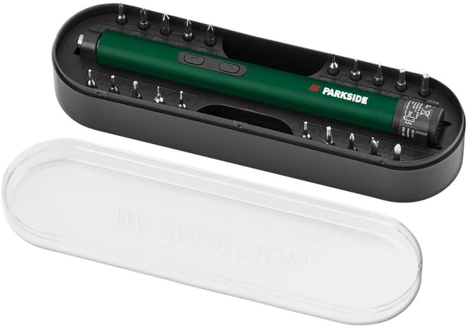 Parkside Elektrische mini Schroevendraaier - Met LED Werklamp - Accessoires inbegrepen