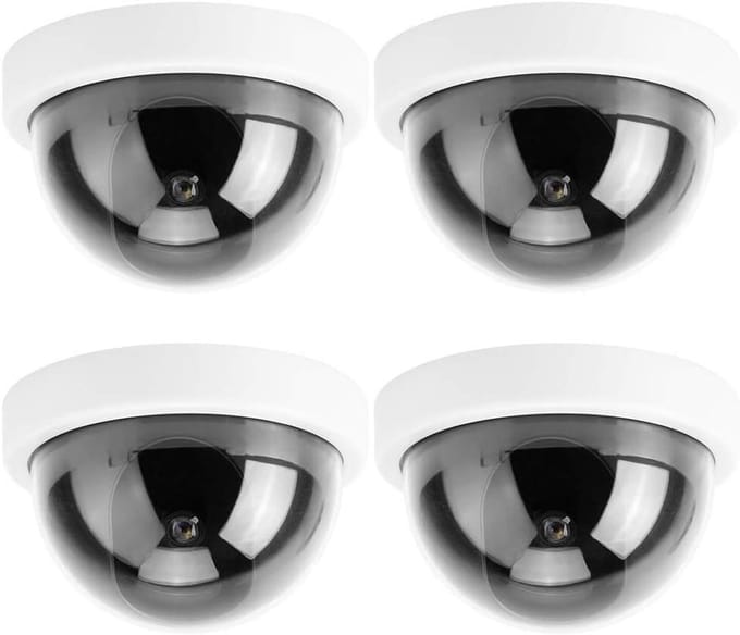Dome Camera Set - Dummy Camera - Beveiliging Verhoging - Met Knipperende LED - 4 Stuks - Wit