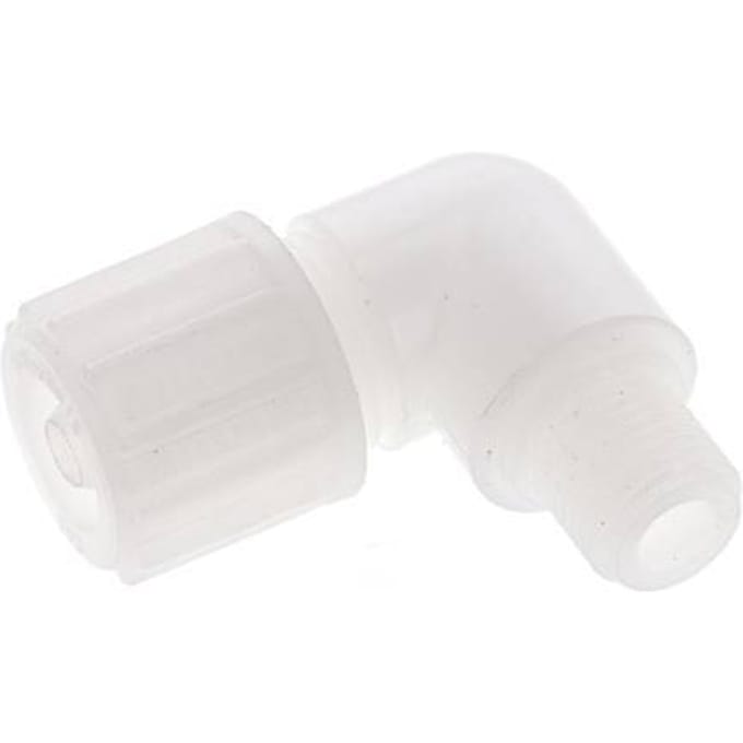 12x6mm & G1/4'' PVDF L-Vorm Knelfitting Buitendraad 10bar Kunststof en Polyamide