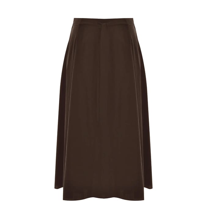 Lange trapeze popeline rok met tailleband voor dames Mat Fashion
