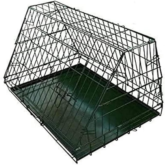 Famanu - Schuine hondenkooi, medium, 30 inch, met metalen lade