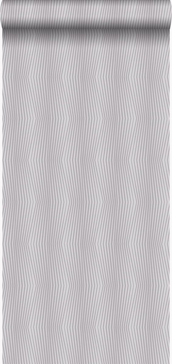 Origin Wallcoverings behang grafische print glanzend licht paarsgrijs - 53 cm x 10.05 m - 347344