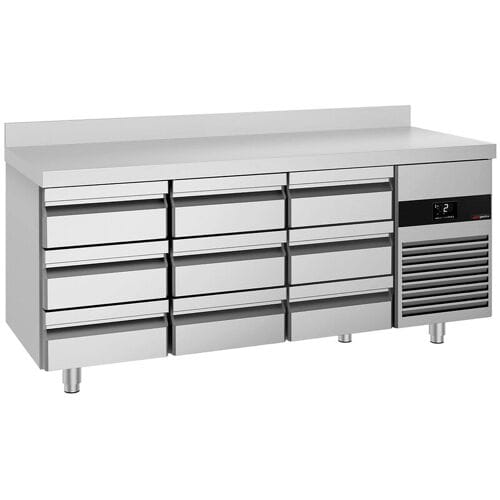 GGM Gastro Kühltisch PREMIUM - 1865x700mm - 9 Schubladen - Aufkantung