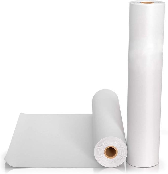 2x Wit Tekenpapier Rol - 44cm x 25m - Schildersrol voor Kinderen en Tekenen