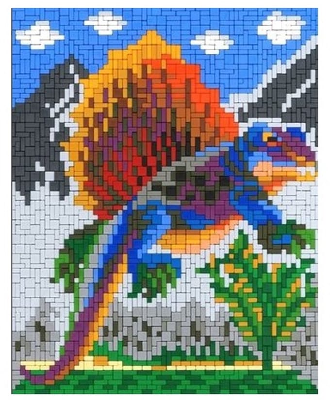Stickit dinosaurus Dimetrodons. ca. 2800 stukjes