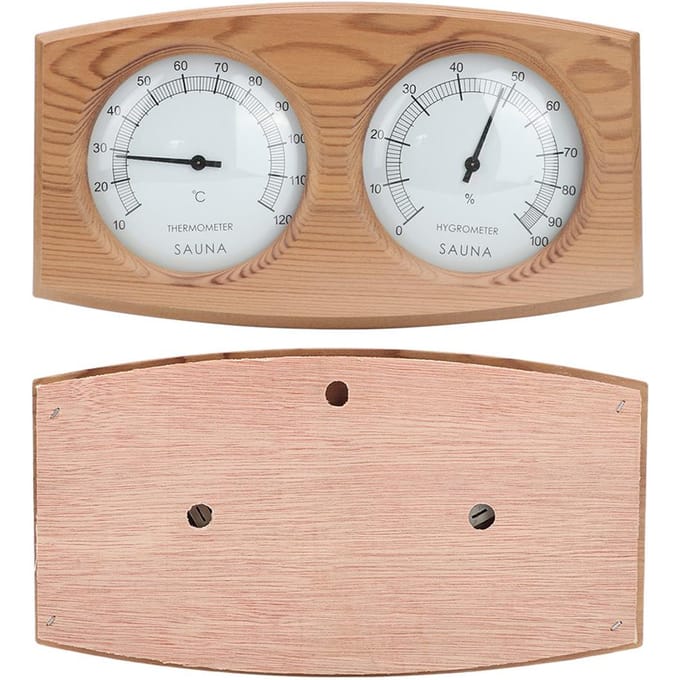2 in 1 Hout Thermo Hygrometer Thermometer Hygrometer Sauna Ruimte Stoomruimte Accessoires white