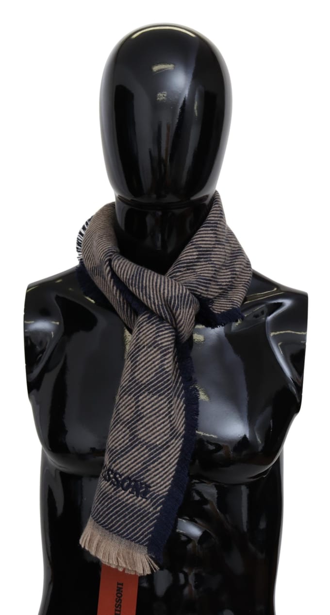 Missoni Heren Multicolor Gedessineerde Cashmere Unisex Wrap Sjaal