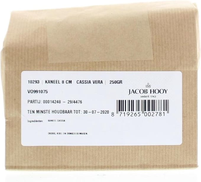 Jacob Hooy Kaneel pijpjes 8cm 250 Gram
