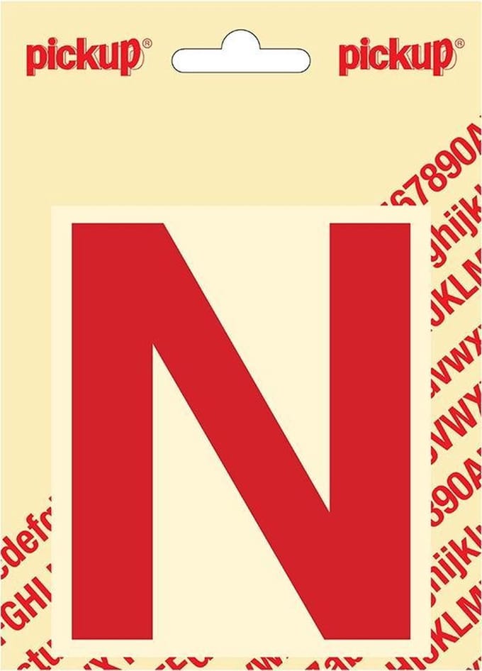 Pickup plakletter Helvetica 100 mm - rood N