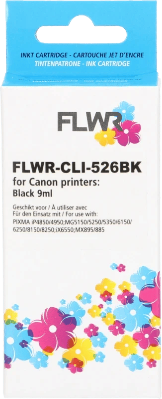 FLWR - Cartridges / Canon CLI-526BK / zwart / Geschikt voor Canon
