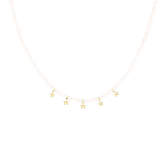Pearl/ gold necklace with stars