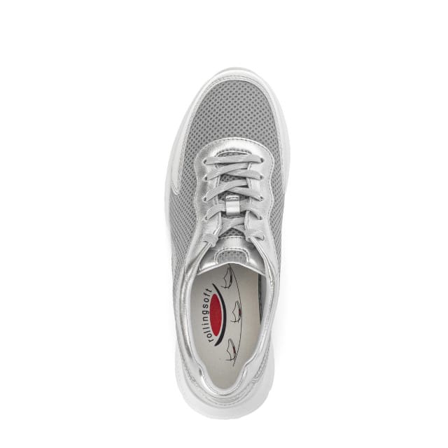 Gabor rollingsoft sensitive 66.923.19 - dames rollende wandelsneaker - Zilver - maat 37 (EU) 4 (UK)