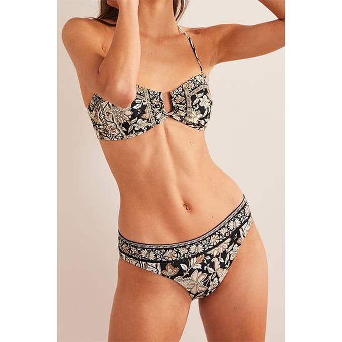Boden Ithaca Panel Bikini Bottoms Nero, Paisley Vine Maat: 6 | Bikini's Outlet | Dames