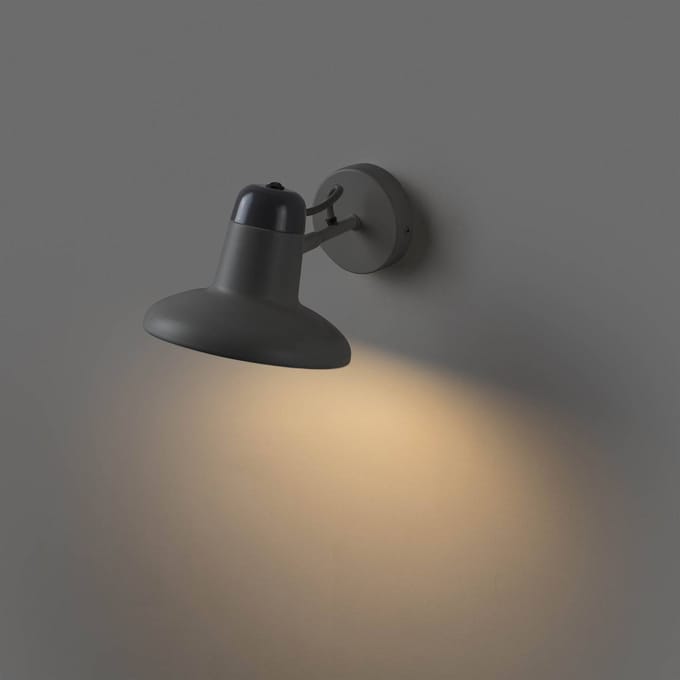 FARO BARCELONA Wandlamp Snap, donkergrijs, staal, breedte 18,5 cm