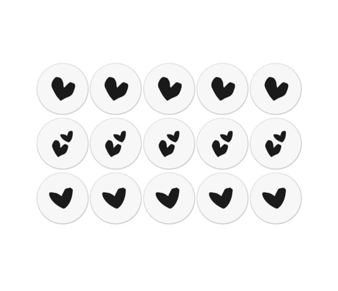 9x Sticker hartje zwart