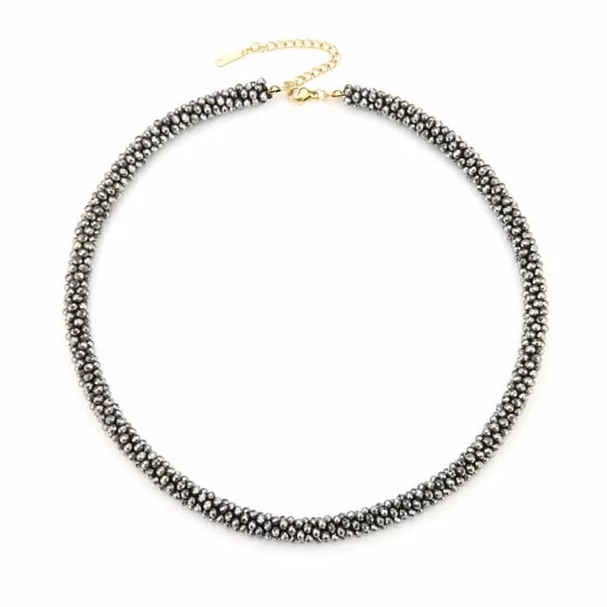 Bijoutheek Collier Kleine kralen Donker Paars