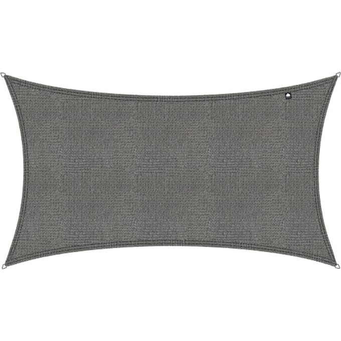 Kopu® Schaduwdoek Rechthoek 280 gram Waterdoorlatend 2x4 m - Grijs