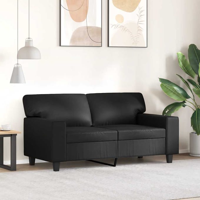 vidaXL - Tweezitsbank - 120 - cm - kunstleer - zwart